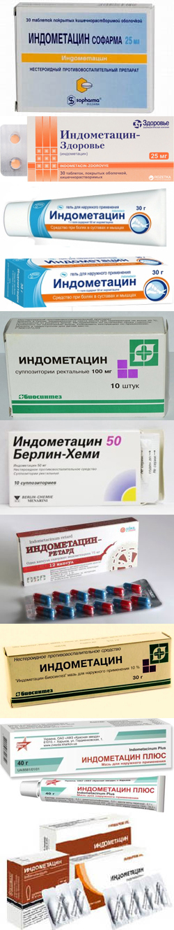 Индометацин - инструкция, применение, показания